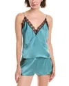 Kiki De Montparnasse Lace Inset Silk-blend Cami In Green