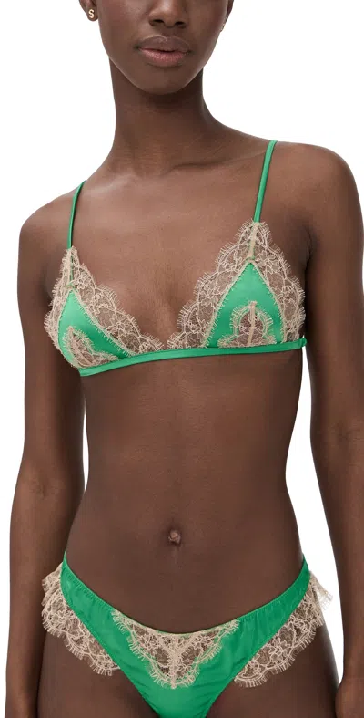 Kiki De Montparnasse Lace Inset Soft Bra Pomme Vert