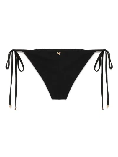 Kiki De Montparnasse Lace Inset String Bikini Bottom In Black
