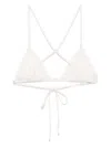 Kiki De Montparnasse Lace Inset String Bikini Top In White
