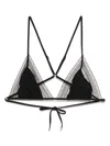 Kiki De Montparnasse Lace Inset String Bikini Top In Black