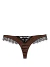 Kiki De Montparnasse Lace Inset Thong In Black