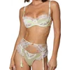 Kiki De Montparnasse Lace Inset Thong In Brown