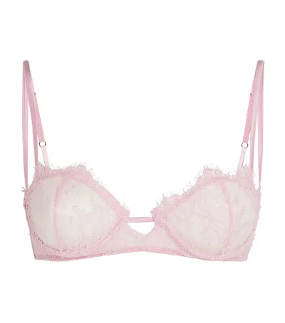 Kiki De Montparnasse Lace Jolie Balconette Bra In Pink