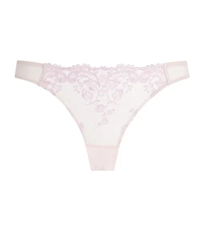 Kiki De Montparnasse Lace Juliette Thong In Pink