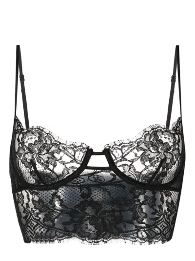 Kiki De Montparnasse Lace Longline Bra In Black