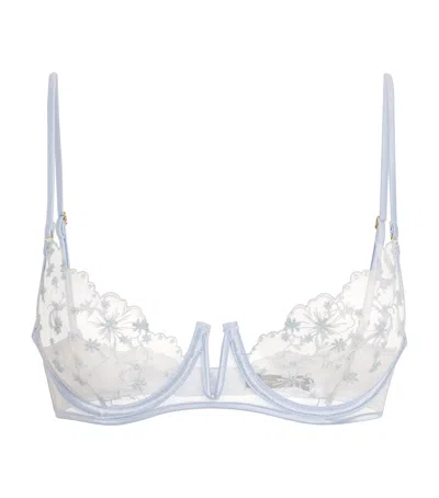 Kiki De Montparnasse Lace Mathilde Demi Plunge Bra In Blue