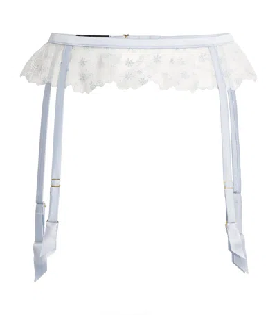 Kiki De Montparnasse Lace Mathilde Suspender Belt In Blue