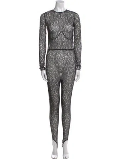 Pre-owned Kiki De Montparnasse Lace Pattern Crew Neck Jumpsuit In Multi