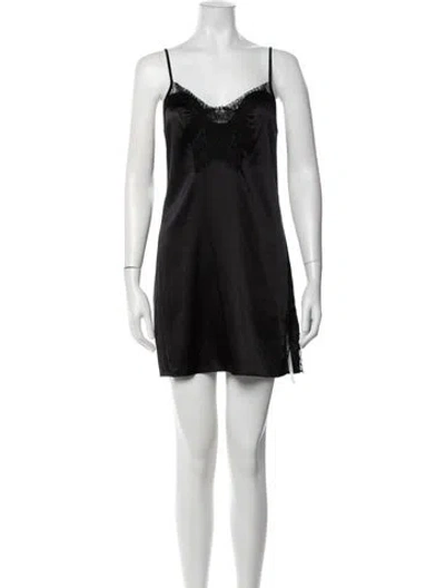 Pre-owned Kiki De Montparnasse Lace Pattern Mini Dress In Black