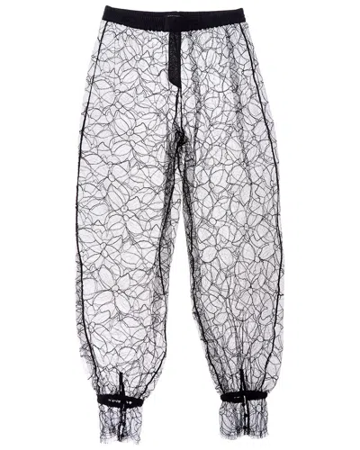Kiki De Montparnasse Lace Silk-trim Track Pant In Black