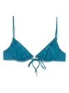 Kiki De Montparnasse Lace-up Demi Bikini Top In 蓝色