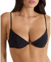 Kiki De Montparnasse Lace-up Demi Bikini Top In Black