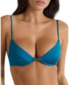 Kiki De Montparnasse Lace-up Demi Bikini Top In Blue