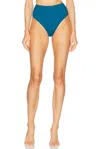 Kiki De Montparnasse Lace Up High Waisted Bikini Bottom In La Mer