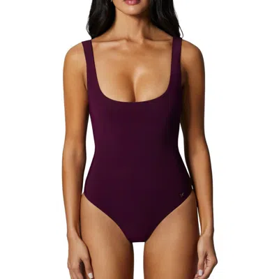 Kiki De Montparnasse Lace-up Swimsuit In Burgundy