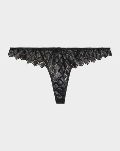 Kiki De Montparnasse Lamine Diamond-embroidered Thong In Multi