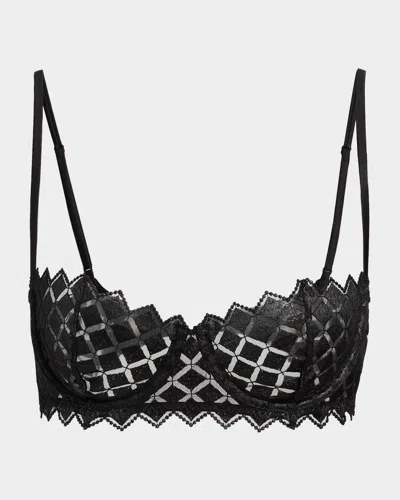 Kiki De Montparnasse Lamine Embroidered Balconette Bra In Black