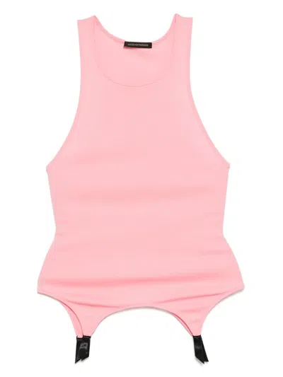 Kiki De Montparnasse Le Boy Ribbed Garther Tank Top In Pink