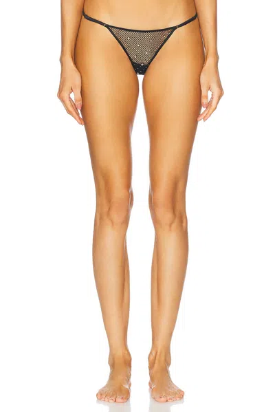 Kiki De Montparnasse Le Soir Embellished G-string In Black