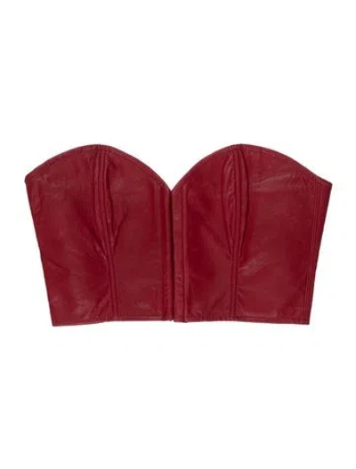 Pre-owned Kiki De Montparnasse Leather Crew Neck Top In Red