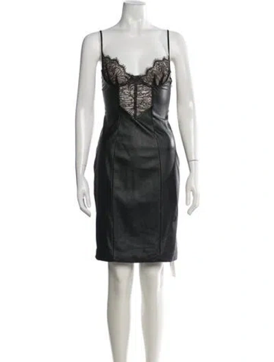 Pre-owned Kiki De Montparnasse Leather Mini Dress W/ Tags In Black