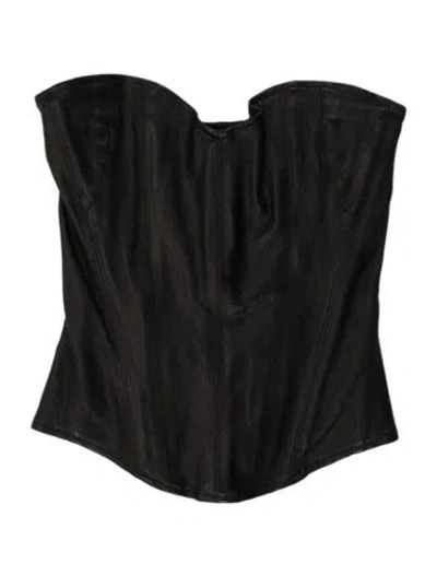 Pre-owned Kiki De Montparnasse Leather Scoop Neck Crop Top In Multi