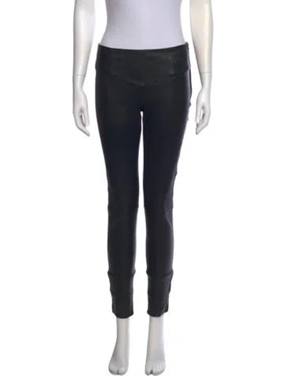 Pre-owned Kiki De Montparnasse Leather Skinny Leg Pants In Black