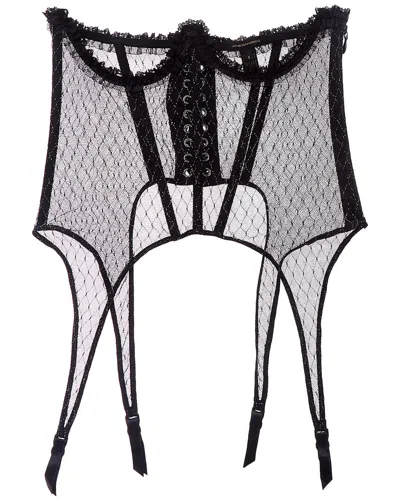 Kiki De Montparnasse Les Follies Underbust Silk-trim Corset In Black