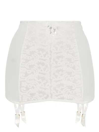 Kiki De Montparnasse Lola Lace Garter Skirt In White