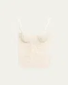 Kiki De Montparnasse Lola Stretch Tulle And Charmeuse Bustier In Ivory