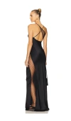 Kiki De Montparnasse Merci Asymmetric Gown In Black