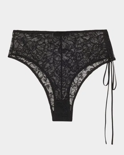 Kiki De Montparnasse Michelia High-rise Lace Panty In Black