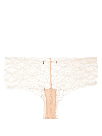 Kiki De Montparnasse Mid-rise Lace Briefs In Neutrals