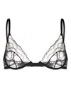 Kiki De Montparnasse Women's Mon Cheri Sheer Lace Demi Bra In Black