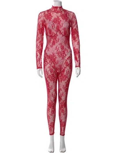 Pre-owned Kiki De Montparnasse Nylon Lace Pattern Jumpsuit In Multi