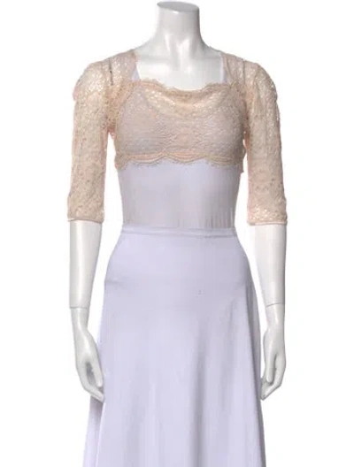 Pre-owned Kiki De Montparnasse Nylon Square Neckline Crop Top W/ Tags In Neutral