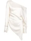 Kiki De Montparnasse Off-shoulder Silk Blouse In Neutrals