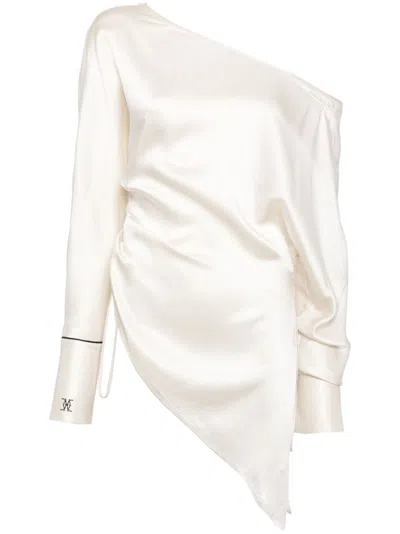 Kiki De Montparnasse Off-shoulder Silk Blouse In Neutrals