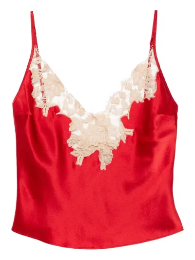 Kiki De Montparnasse Orchid Camisole In Red