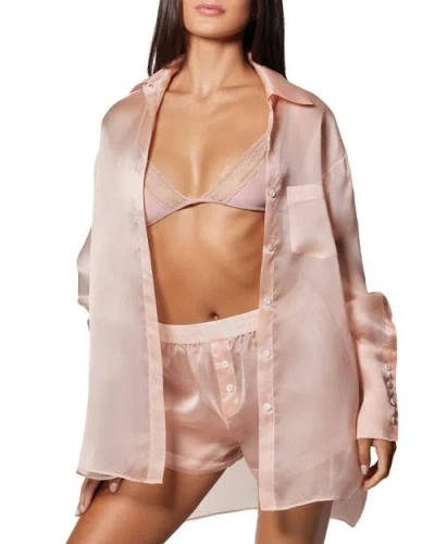 Kiki De Montparnasse Organza Long Sleeve Shirt In Pink