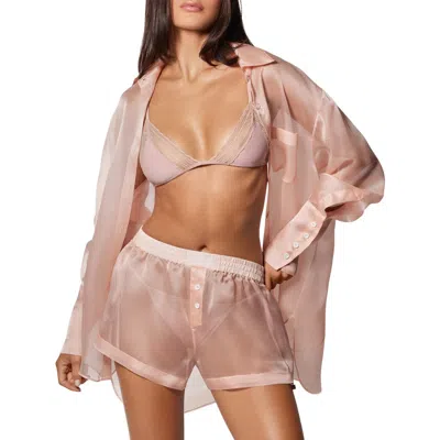 Kiki De Montparnasse Organza Long Sleeve Shirt In Pink