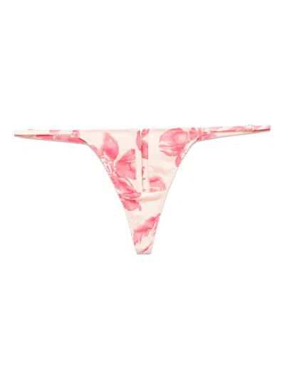 Kiki De Montparnasse Papillon Et Orchidee Corset Thong In Pink