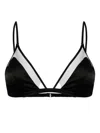 Kiki De Montparnasse Peep Show Tulle-trimmed Silk-blend Satin Soft-cup Bra In Black