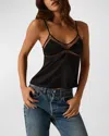 Kiki De Montparnasse Peep Show Sheer-inset Cami In Black