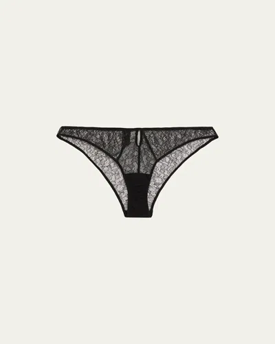 Kiki De Montparnasse Petite Fleur Floral Lace Panties In Black