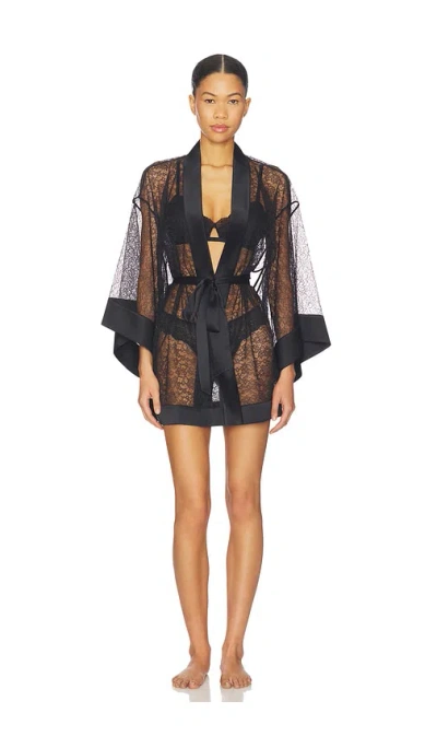 Kiki De Montparnasse Petite Fleur Kimono In Black