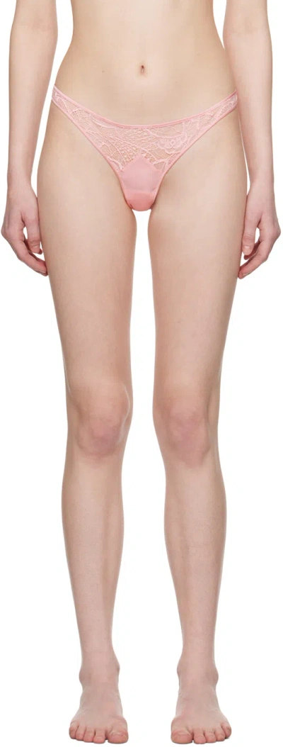 Kiki De Montparnasse Pink Coquette Thong In 1024 Rose