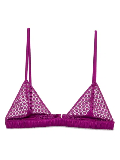 Kiki De Montparnasse Pointelle Soft Bra In Purple