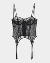 Kiki De Montparnasse Precieuse Lace Garter Bustier In Black